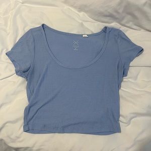 blue scoop neck pacsun crop top